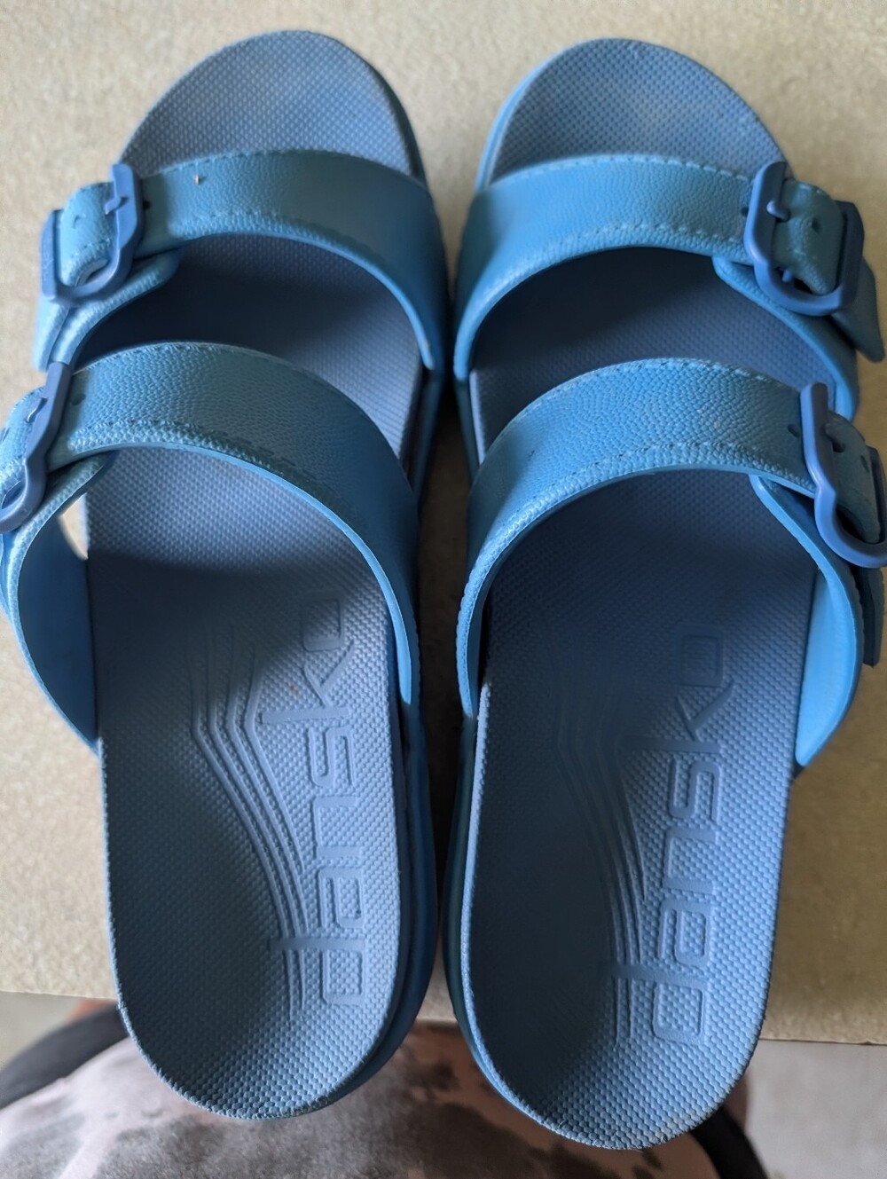 Dansko Kandi Blue Double-Buckle Slide Sandals for Women - Picture 3 of 5